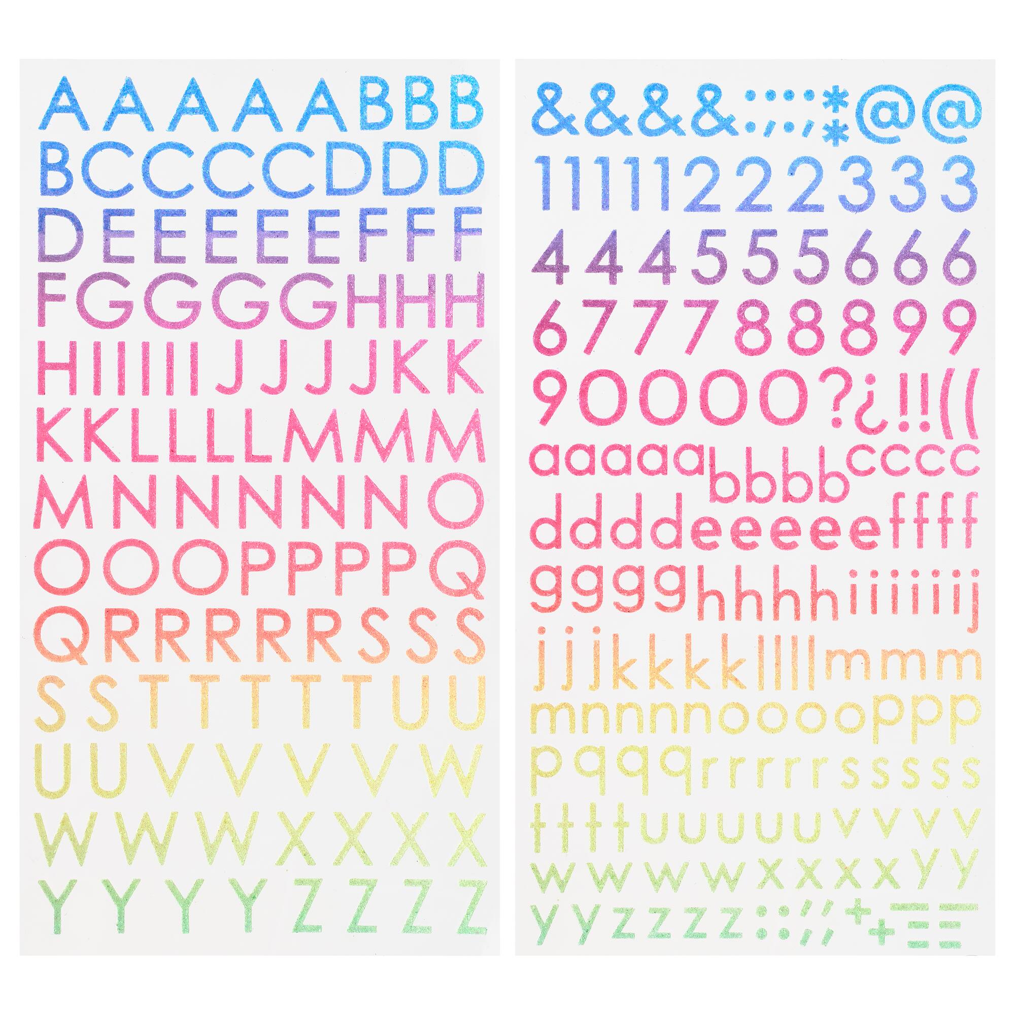 Small Rainbow Glitter Alphabet Stickers by Recollections™